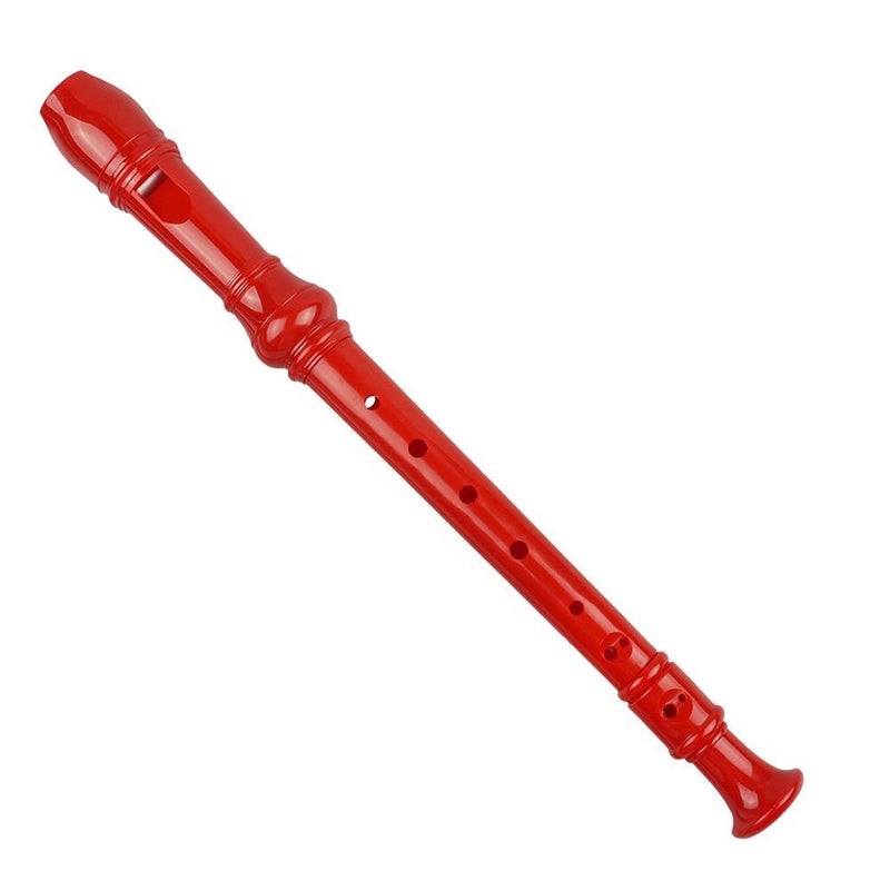 Mr.Power Soprano Recorder German Style C Key for Beginner Student Music Class 3 Piece ABS With Thumb Rest + Fingering Chart + Cleaning Stick + Carrying Bag (Red) - Image 1